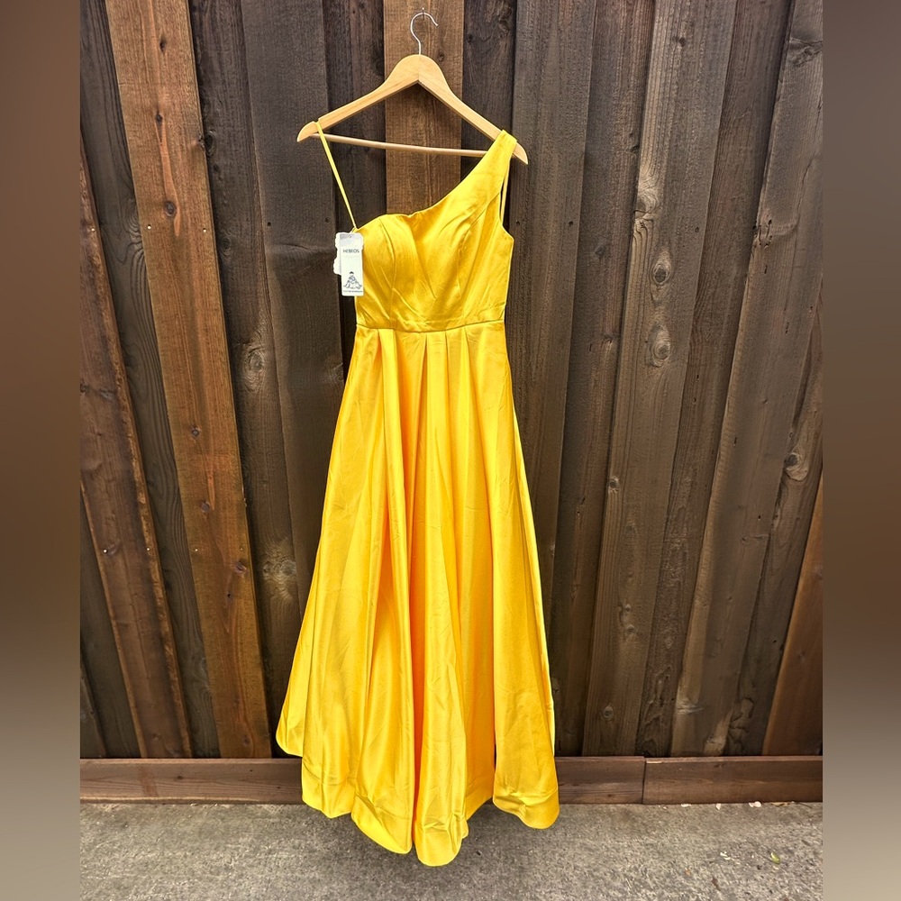 Brand New Hebeos A-Line Princess Satin, Floor Length Dress, Size 2